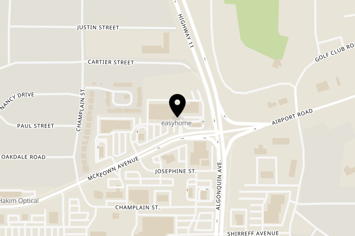 Map showing the location of Pizza Hut McKeown on 975 McKeown Avenue in North Bay