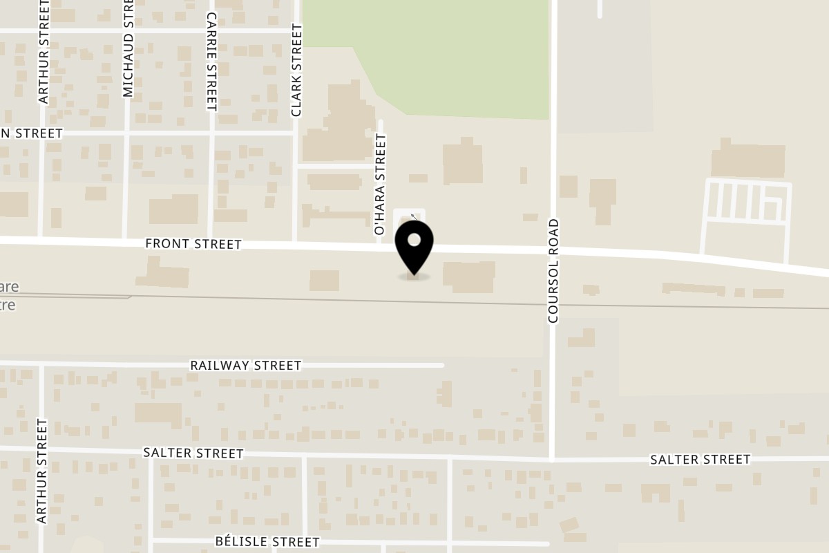 Map showing the location of Pizza Hut Sturgeon Falls on 196 Front Street in West Nipissing
