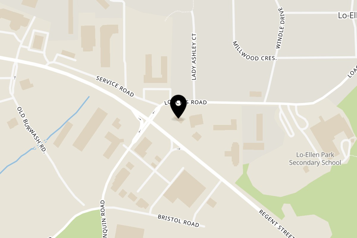 Map showing the location of Pizza Hut Loachs Road on 121 Loachs Road in Greater Sudbury