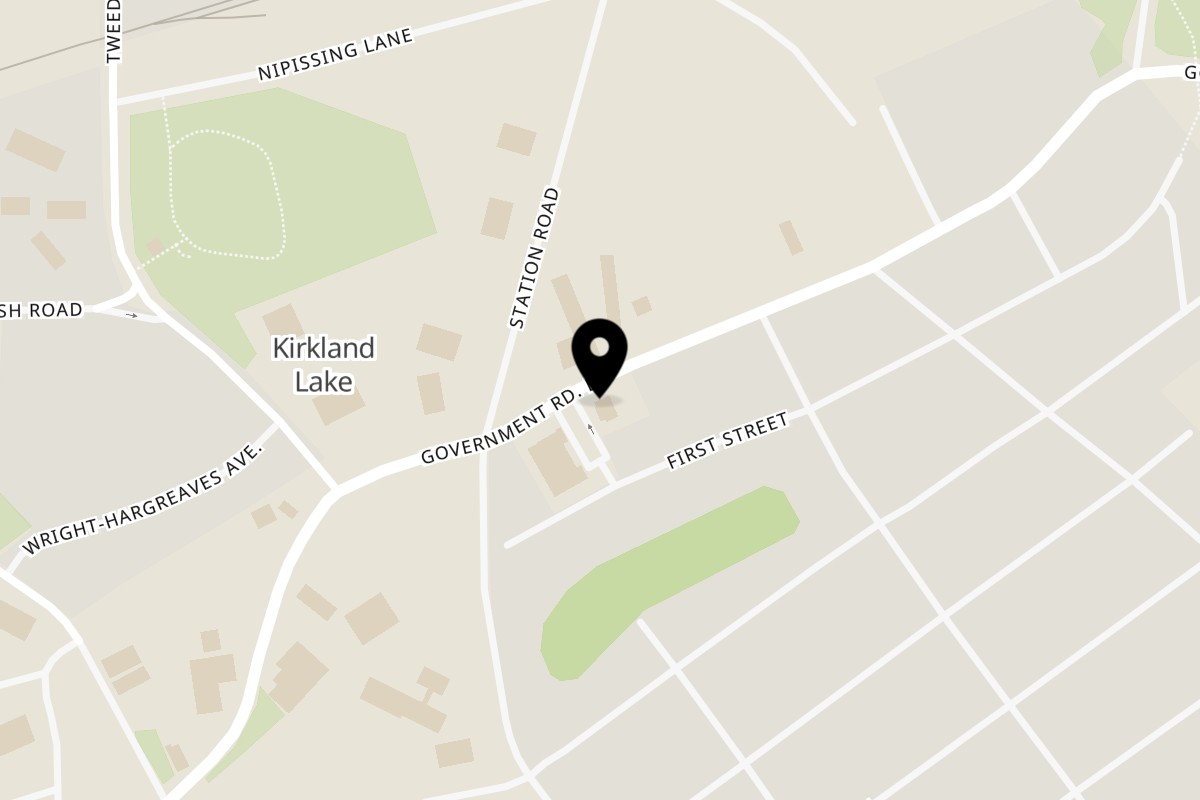 Map showing the location of Pizza Hut Kirkland Lake on 59 Government Road East in Kirkland Lake